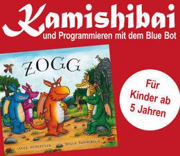 Ferienprogramm: „Zogg“ mit dem Kamishibai und Programmieren mit dem Blue Bot