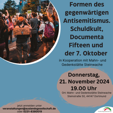 Formen des gegenwärtigen Antisemitismus. Schuldkult, Documenta Fifteen und der 7. Oktober