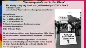 "Kiezspaziergang durch das „widerständige SO36“ " - Organisiert von der Regenbogenfabrik