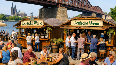 Weinmarkt am Kölner Rheinufer