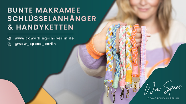 Knüpfe bunte Makramee Schlüsselanhänger & Handyketten