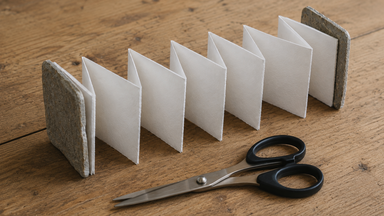 Schere, Stein, Papier: Leporello mit steinernem Buchrücken