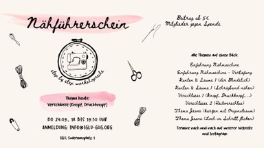 Nähführerschein für Erwachsene: Thema Verschlüsse (Knopf, Druckknopf)
