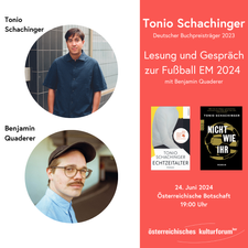 Lesung und Gespräch mit Tonio Schachinger (Deutscher Buchpreisträger 2023)