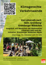 Klimagerechte Verkehrswende - Von Lützi zum Gremberger Wäldchen in Köln - Diskussion: Widerstand gegen fossile Unternehmen und Wie meistern wir die Herausforderungen der Zukunft