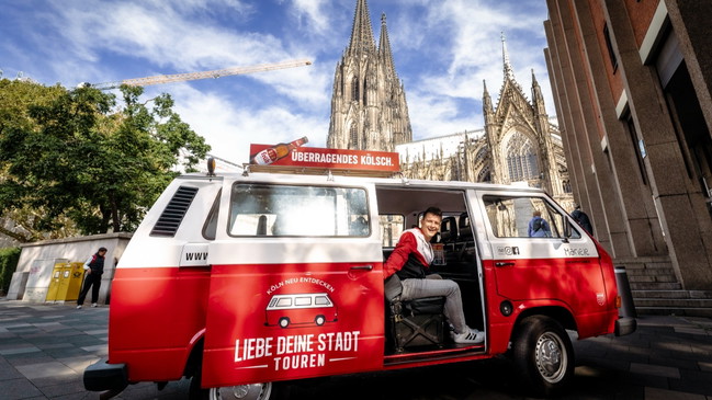 Stadtrundfahrt im Oldtimer Bulli durch Köln (3,5h Tour)