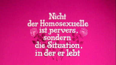 NICHT DER HOMOSEXUELLE IST PERVERS, SONDERN DIE SITUATION, IN DER ER LEBT
