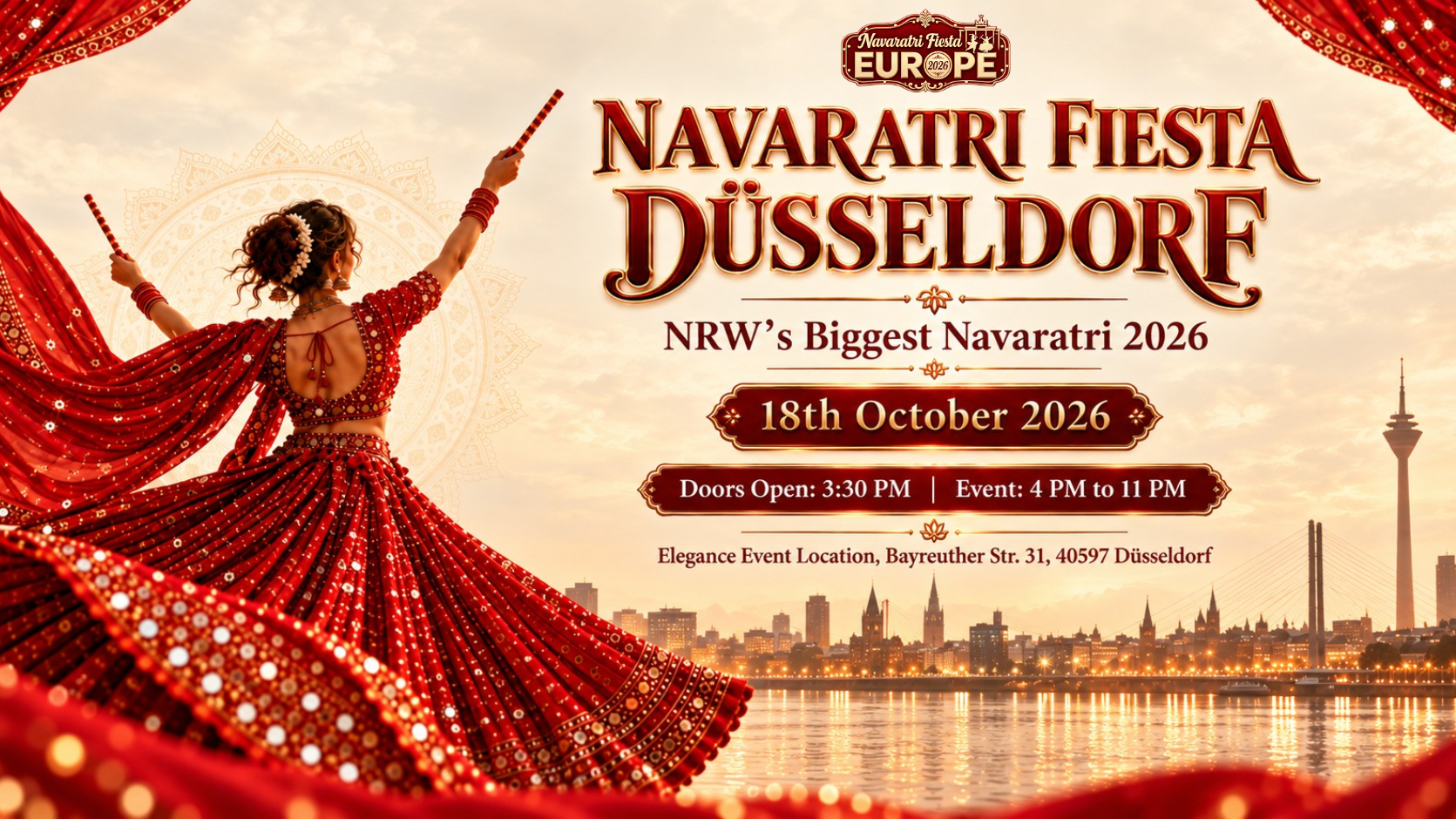 💥NAVARATRI FIESTA DÜSSELDORF: NRW's Biggest Navaratri 2026 🥁💃