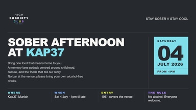 Cosy Sober Afternoon | High Sobriety Club at Kap37