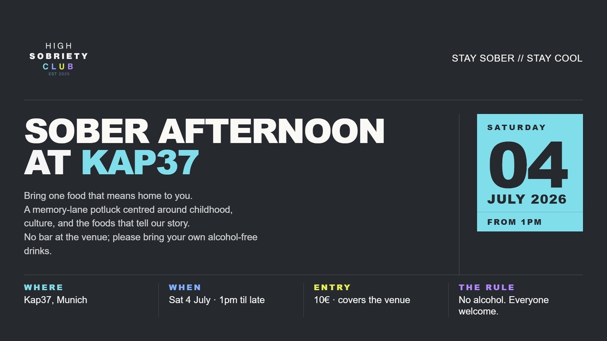 Cosy Sober Afternoon | High Sobriety Club at Kap37