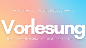 Vorlesung im Liegen, begleitet von Musik.