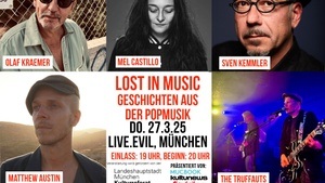 Lost in Music mit u.a. The Truffauts, Eva Mair-Holmes, Olaf Kraemer, Sven Kemmler, Mel Castillo, Matthew Austin, Don Marco und King Brownie