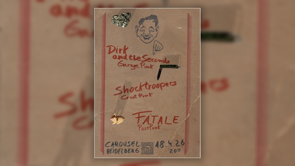 Dirk and the Seconds (Garage Punk, Leipzig), Shocktroopers (Crust Punk, Aschaffenburg) und Fatale (Post Punk, Heidelberg)