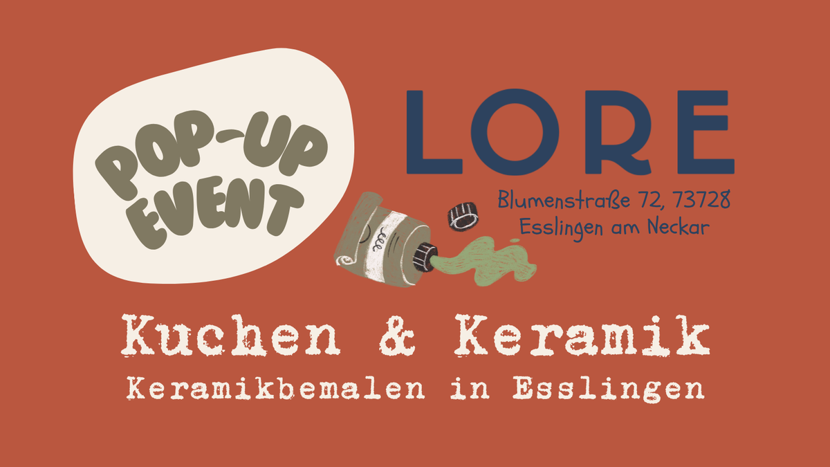 Titelbild der Veranstaltung Kuchen & Keramik: Keramikbemalen in Esslingen