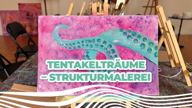 Tentakelträume – Strukturmalerei mit Spachtelmasse