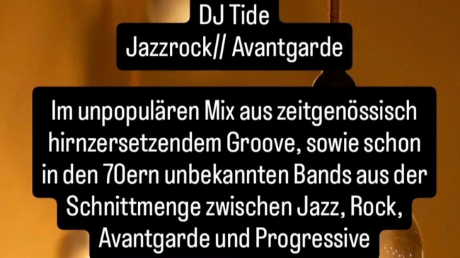 DJ Tide legt im VKK live Jazzrock und Avantgarde auf