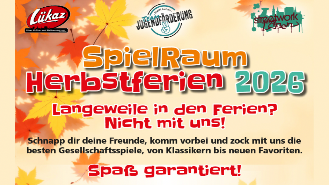 Herbstferienprogramm im Lükaz, 26.10.-29.10
