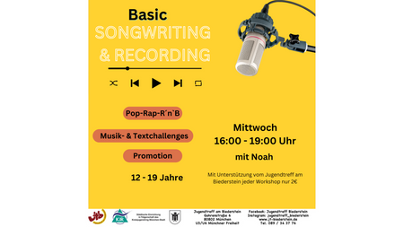 Songwriting- & Recording-Workshop für 12-19 Jährige