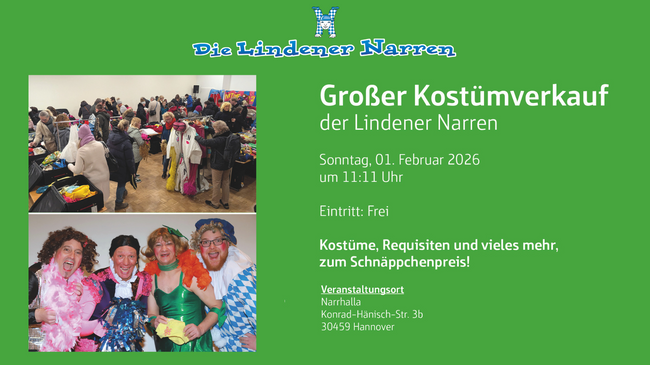 Großer Kostümverkauf - Die Lindener Narren