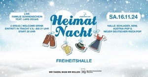 HEIMATNACHT mit Familie Sonnenschein feat. Lars Vegas I Freiheitshalle I SA. 16.11. ab 20 h I Longdrinks 6 € Special