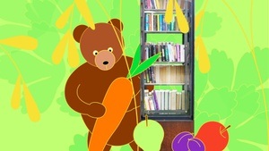 BioBÄR schlemmt am Bücherschrank