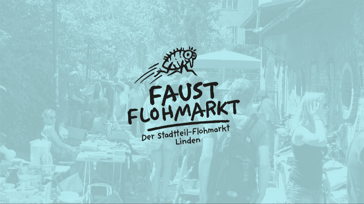 Titelbild der Veranstaltung Faust-Flohmarkt - Der Stadtteilflohmarkt Linden. Ramsch, Trödel, Kitsch und Schnäppchen