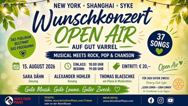 Wunschkonzert Open Air – Ihr bestimmt das Programm! | Voice Over Piano