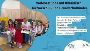 Vorlesen in ukrainischer Sprache für Kinder in der Stadt- und Landesbibliothek (5 – 9 Jahre)