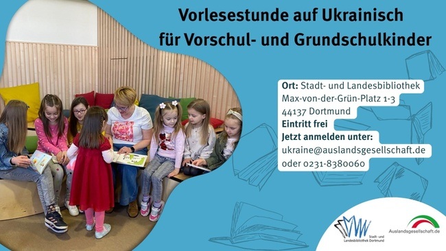 Vorlesen in ukrainischer Sprache für Kinder in der Stadt- und Landesbibliothek (5 – 9 Jahre)