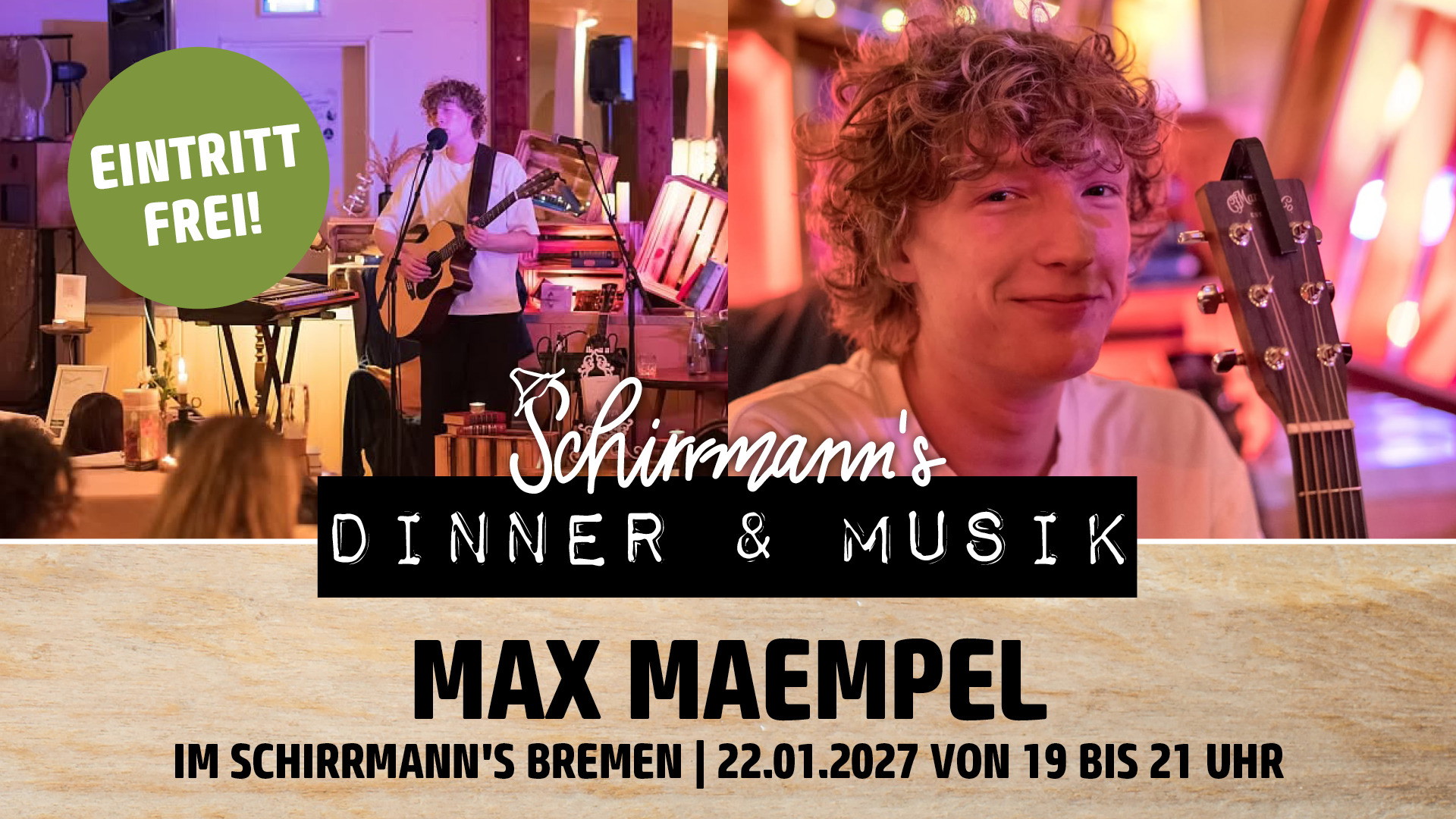 Schirrmann’s Diner & Musik mit MAX MAEMPEL