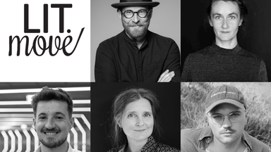 LIT.MOVE mit Simak Büchel, Sophie Eber, Ingwar Perowanowitsch, Marion Poschmann und Alexander Schnickmann