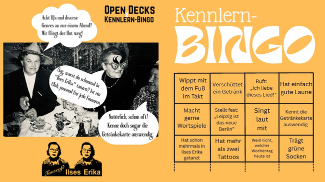 OPEN DECKS x KENN'LERN BINGO - der musikalische Kneipenabend im Club!