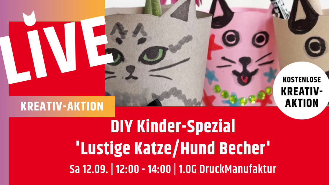 DIY Kinder-Spezial 'Lustige Katze/Hund Becher'