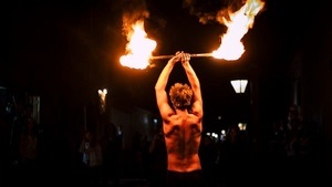 Feuershow mit Paul