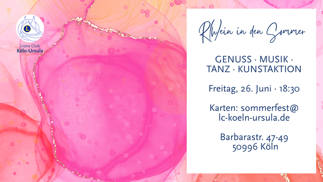 R(h)ein in den Sommer: Benefizfest und Kunstauktion für das Duschmobil Köln