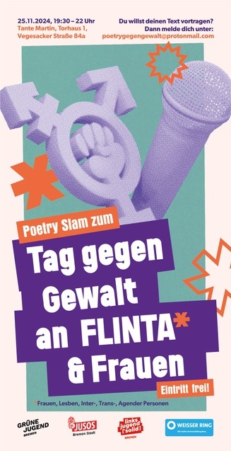 Poetry Slam zum Tag gegen Gewalt an Frauen & FLINTA* Personen