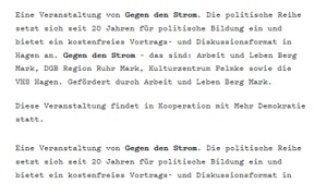 Hagen hört sich zu (GEGEN DEN STROM)