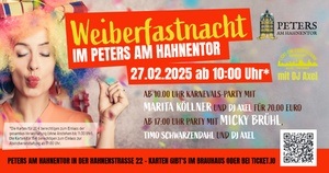 Karnevalsparty Weiberfastnacht 2025 im Peters am Hahnentor