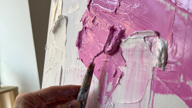 Textured Art Workshop mit Strukturpaste in Berlin bei Entkorkte Kunst
