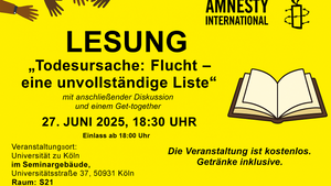 Lesung "Todesursache Flucht" (Asylgruppe Amnesty International)