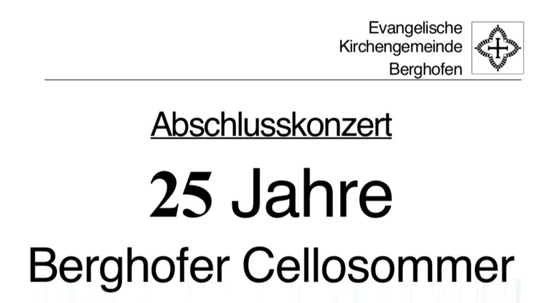 Titelbild der Veranstaltung Berghofer Cellosommer - 25-jähriges Jubiläum, 50 Cellist:innen und jede Menge Freude. 30.08.2026 um 11:30 Uhr, ev. Kreuzkirche Dortmund-Berghofen, Fasanenweg, Eintritt frei