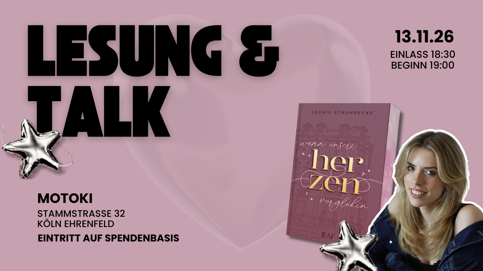 Lesung & Talk - „Wenn unsere Herzen verglühen"