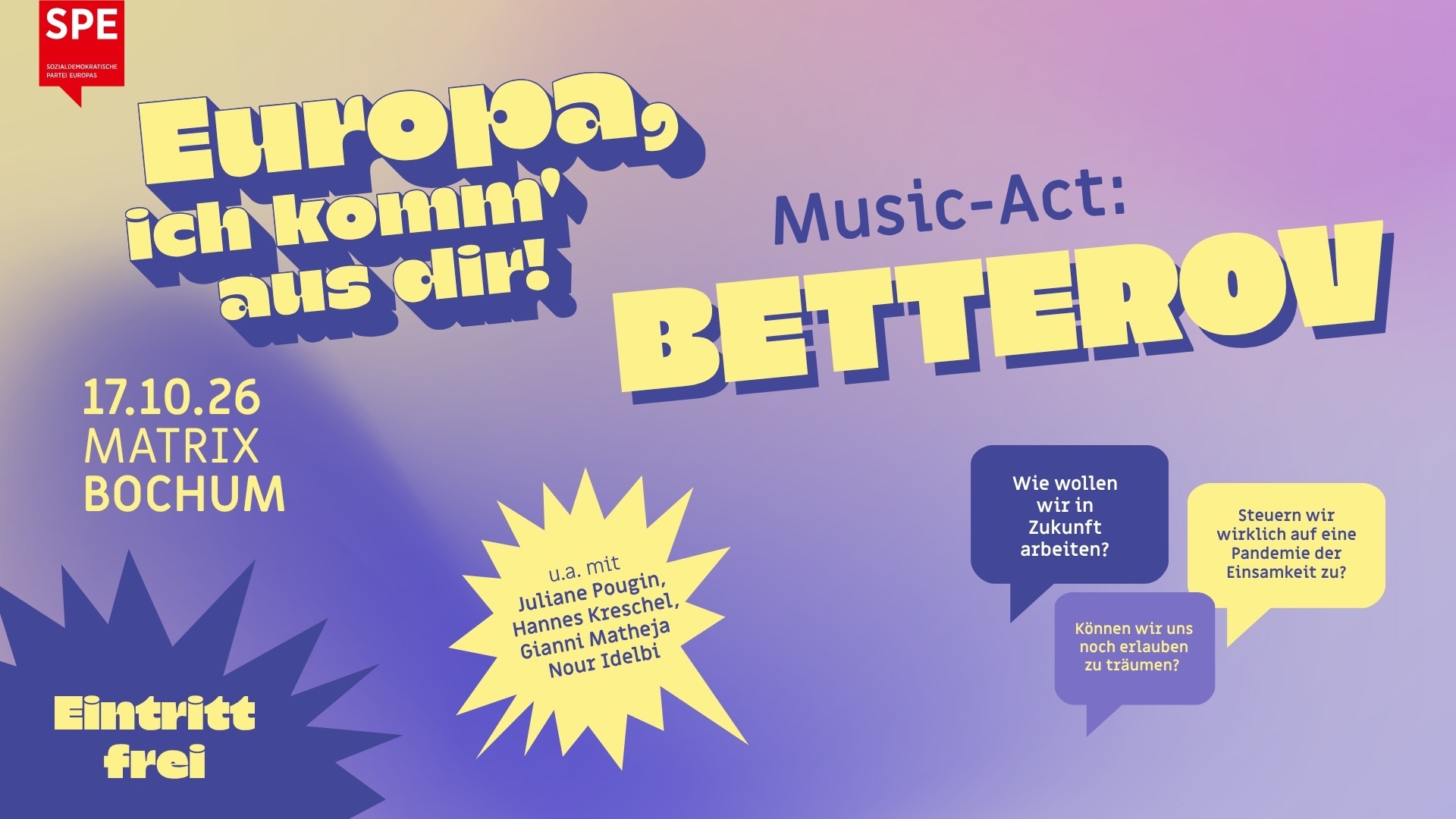 Europa, ich komm aus dir! | Kostenloses Festival für Demokratie und Zusammenhalt mit Betterov