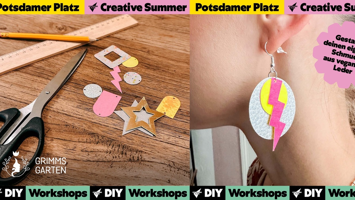 Vegane Leder-Ohrringe (Vegan leather earrings) | Creative Summer Potsdamer Platz