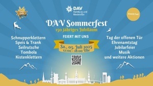 Sommerfest mit 150-jährigem Jubiläum unserer DAV Sektion Hamburg und Niederelbe