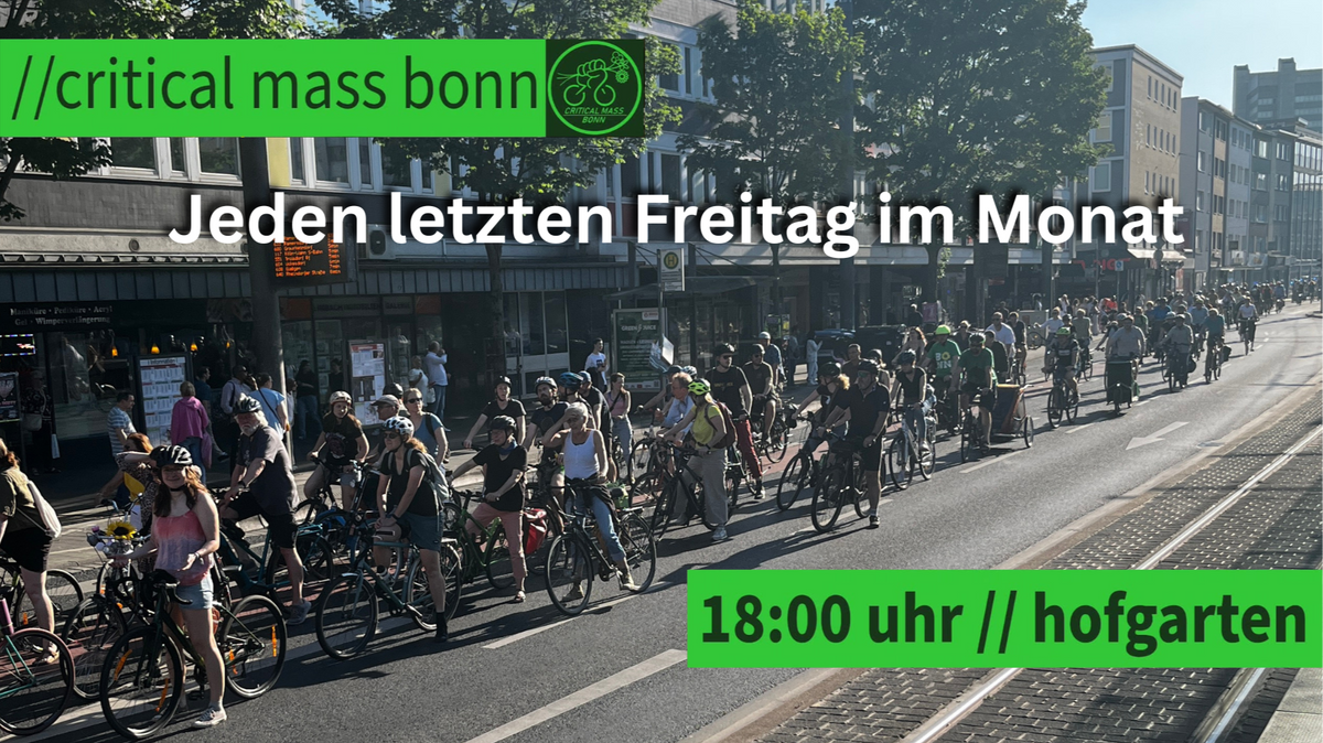 Critical Mass \u002D Radeln in großer Runde durch Bonn