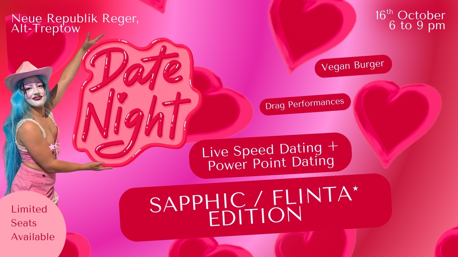 💘 DATE NIGHT: Sapphic Lesbian FLINTA* Speed Dating & Power Point Dating