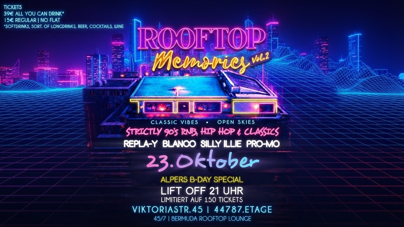 Rooftop Memories vol.2 | Strictly 90s RnB, Hip Hop & Classics
