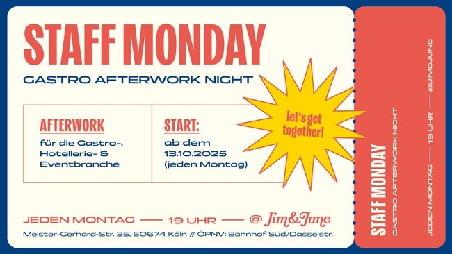 STAFF MONDAY – Gastro Afterwork Night