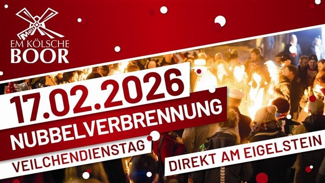 NUBBELVERBRENNUNG AM EIGELSTEIN - Karnevalsdienstag Em Kölsche Boor